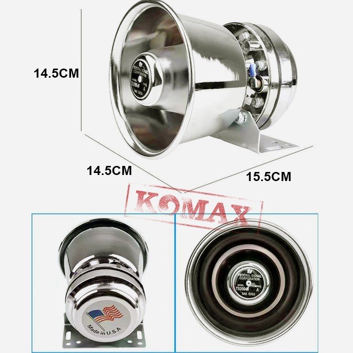 Kích thước còi hú innox C-200TT