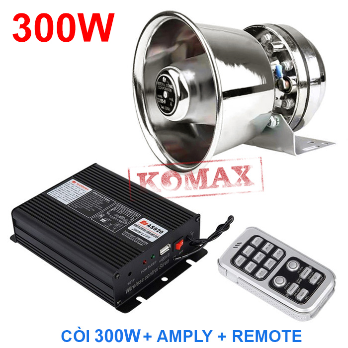 Trọn bộ còi báo động kèm amply xe ưu tiên AS920-C200TT