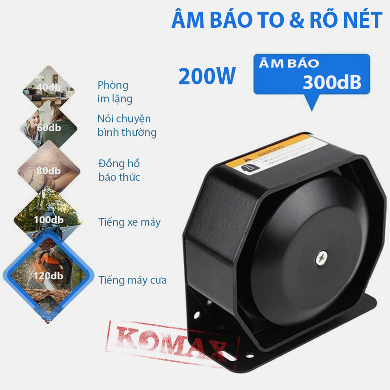 Còi hú công suất 200W dùng với amply CBJ-200W