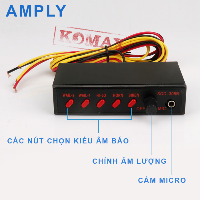 Các nút chỉnh chức năng trên amply 100W SQD-305B