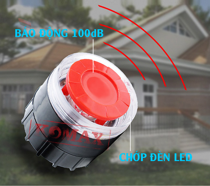 Tiếng hú báo động của còi hú kèm đèn KM-08L tương đương 100db, tiếng hú này khiến trộm hoảng sợ