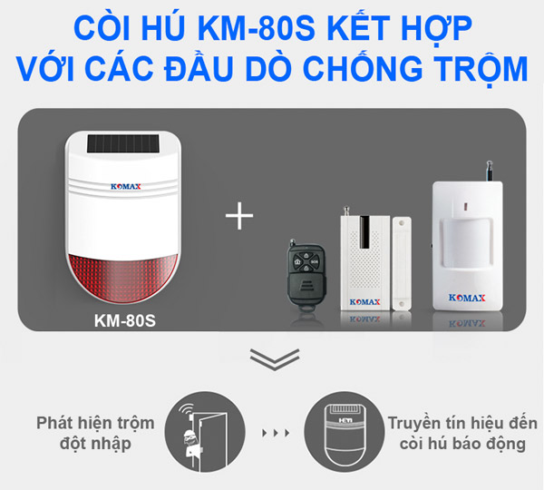 Còi hú năng lượng mặt trời KM-80S-7