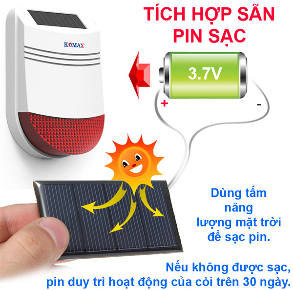 Còi hú năng lượng mặt trời KM-80S-9