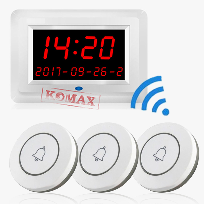 Thiết bị gọi y tá và gọi nhân viên KM-C900 lắp đặt không dây dễ sử dụng Thiết bị gọi phục vụ KOMAX KM-C900 để bàn hoặc gắn tường chuyên nghiệp