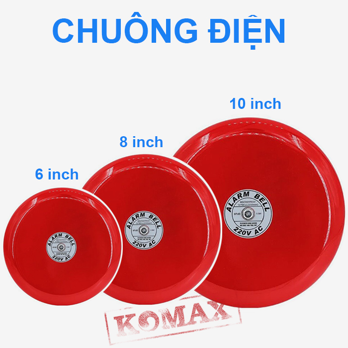 Chuông điện báo cháy 220V kích thước 6 inch 8 inhch 10 inch