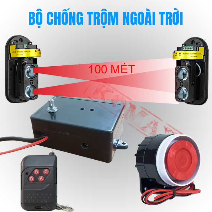 Thiết bị chống trộm ngoài trời, là thiết bị dùng để lắp ngay tại các khu vực ngoài trời nhằm ngăn chặn ai đó bước vào, leo rào, trèo tường vào bên trong khu vực của bạn