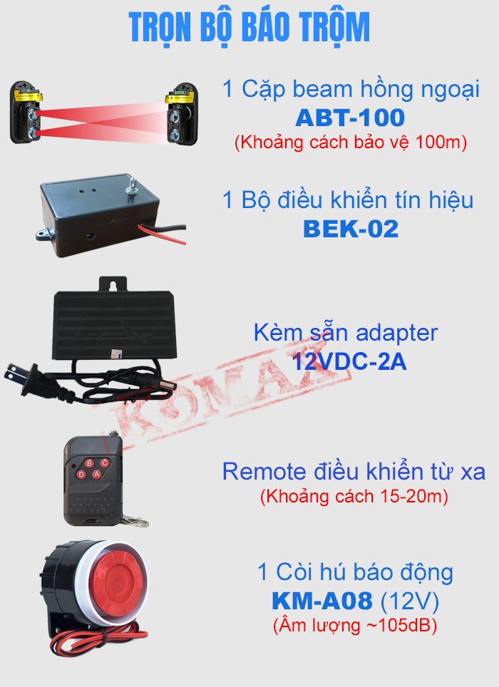 Khả năng bảo vệ ngoài trời của bộ chống trộm hàng rào BEK-02100 là rất tốt, chịu được mưa nắng và bền bỉ