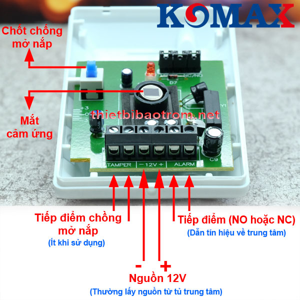 Cấu tạo bên trong của mắt hồng ngoại có dây KM-P500