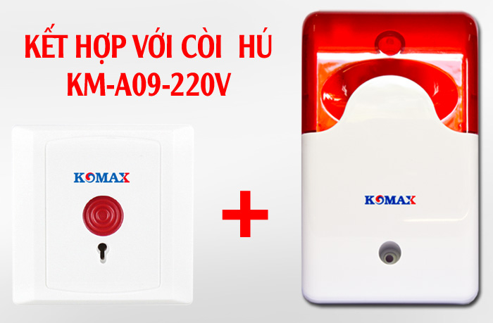 Nút nhấn khẩn cấp có thể kết nói với còi hú KM-A09 220v