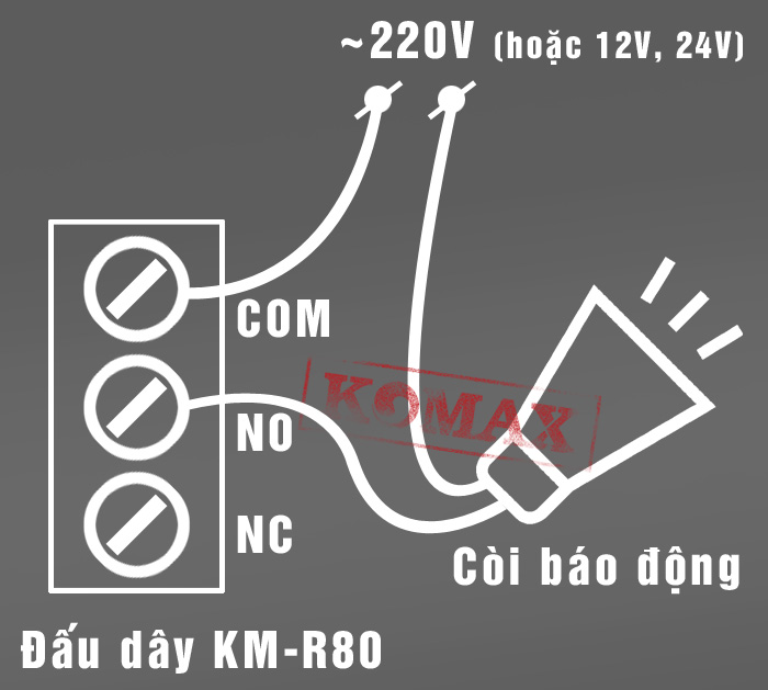 Cách đấu dây nguồn cho nút nhấn khẩn KM-R80