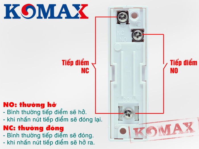 Nút nhấn khẩn có dây và các tiếp điểm đấu nối 