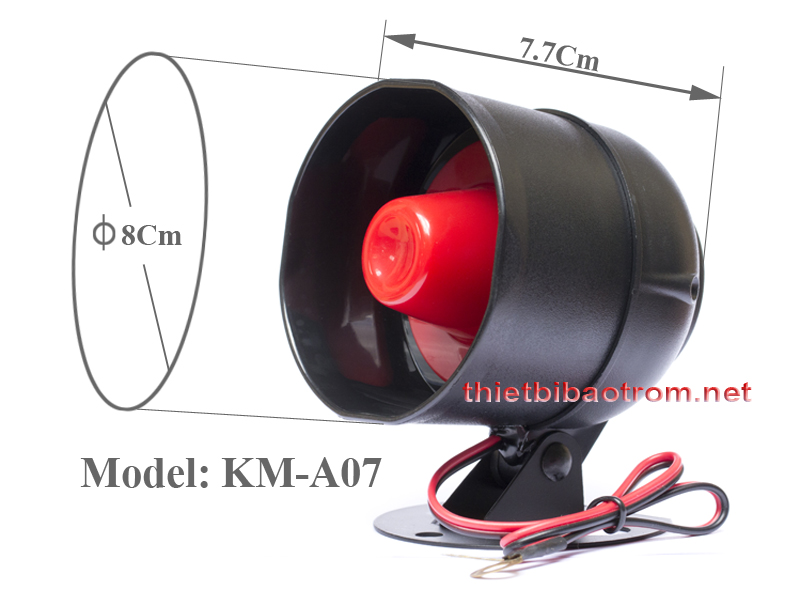 Kích thước của còi KM-A07