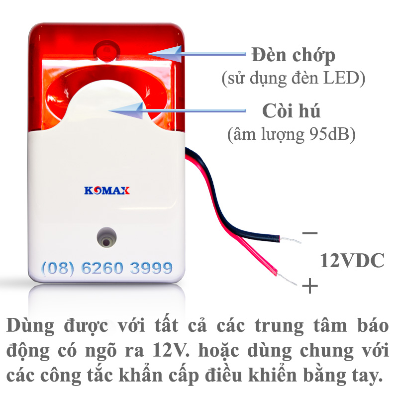 Ứng dụng của còi hụ kèm đèn fpash KM-A09