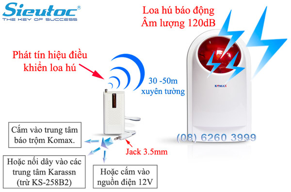 Còi hụ KM-80B và thiết bị kết nối