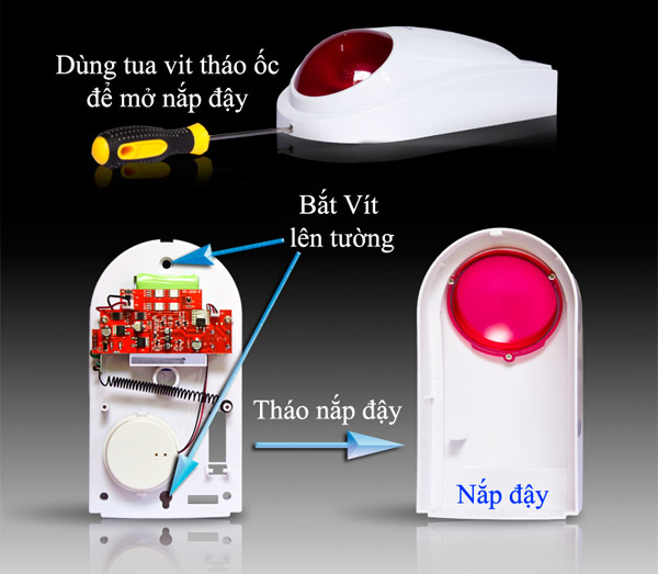 Cấu tạo bên trong của còi hụ không dây KM-80B