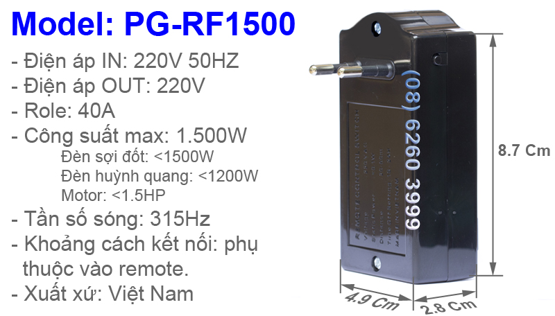 Giới thiệu ổ cắm điều khiển từ xa PG-RF1500