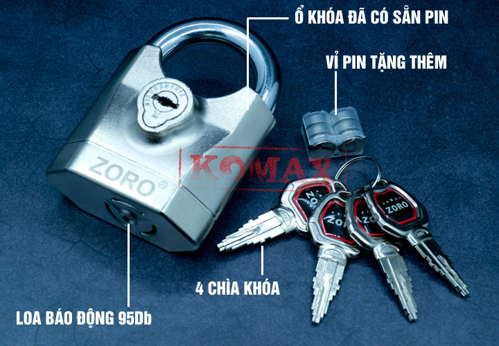 Chìa khóa chống giả của ổ khóa chống cắt zoro al-60