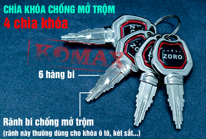 Chìa khóa của ổ khóa chống cắt zoro al-60