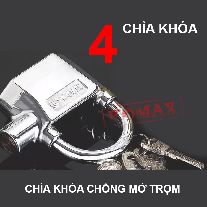 Có 4 chìa khóa đi kèm ổ khóa chống trộm 2 rãnh bi