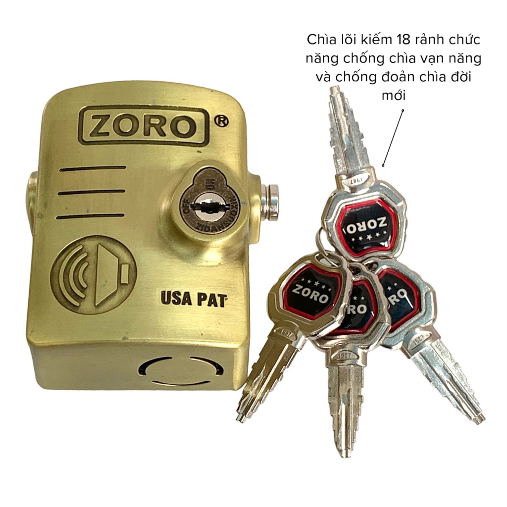 Khóa chống trộm chống cắt zoro al-60 nhìn từ phía sau