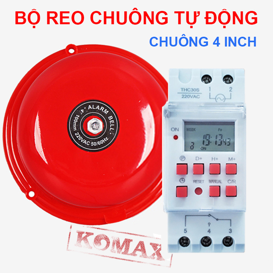 BỘ CHUÔNG ĐIỆN HẸN GIỜ REO 220V 4 INCH THC-4B