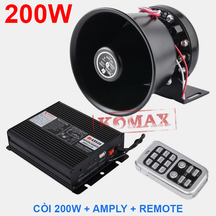 Bộ Amply còi hú 200W cho xe ưu tiên AS920-C200TD