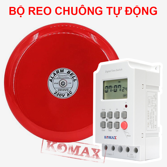 BỘ CHUÔNG ĐIỆN HẸN GIỜ REO 220V 6 INCH SW-6B