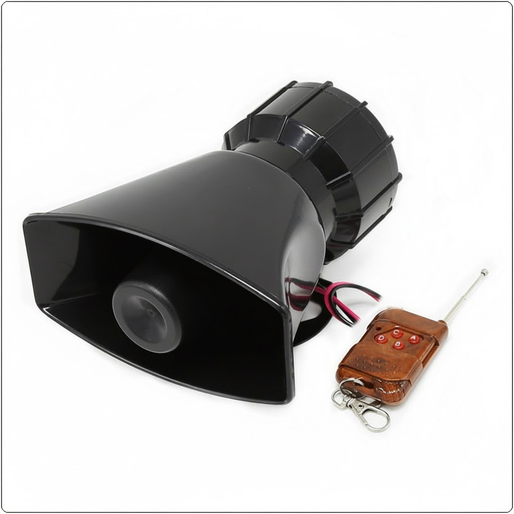 Còi Hú 220V 100W kèm remote gỗ KM-AC100WR-GO