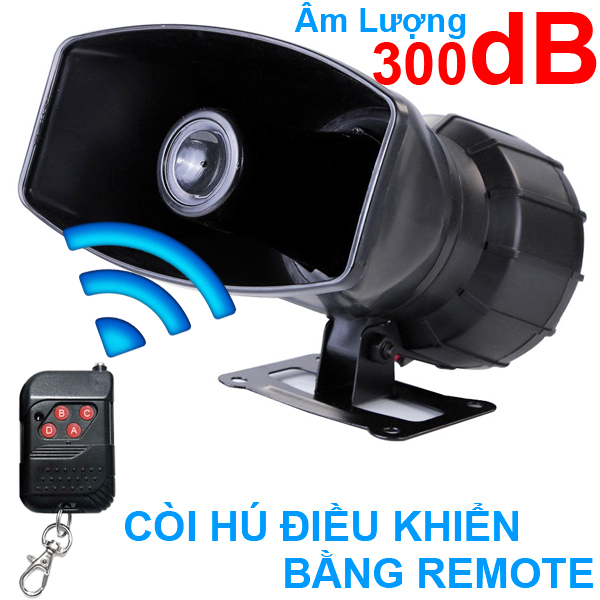 Còi hụ công suất lớn 12V  kèm remote KM-DC100WR