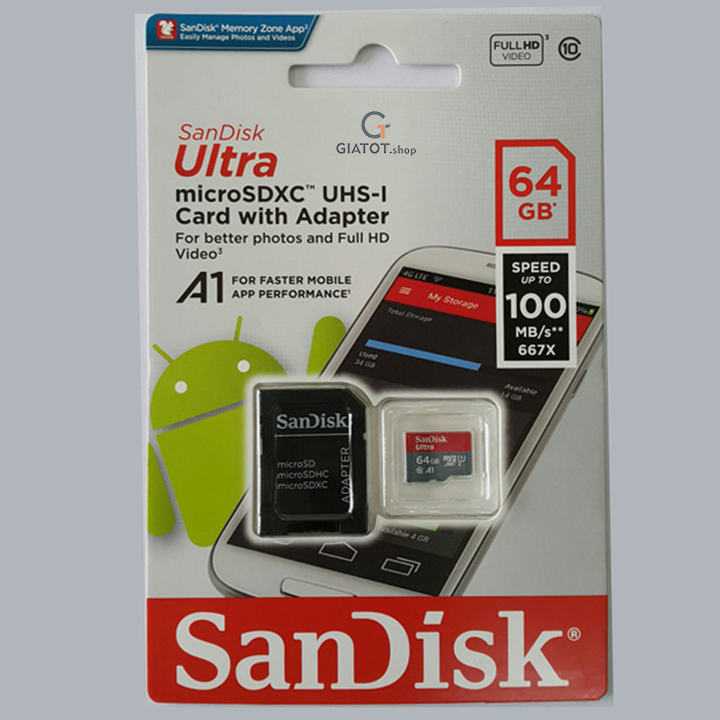 Thẻ nhớ Ultra sandisk class 10 64GB