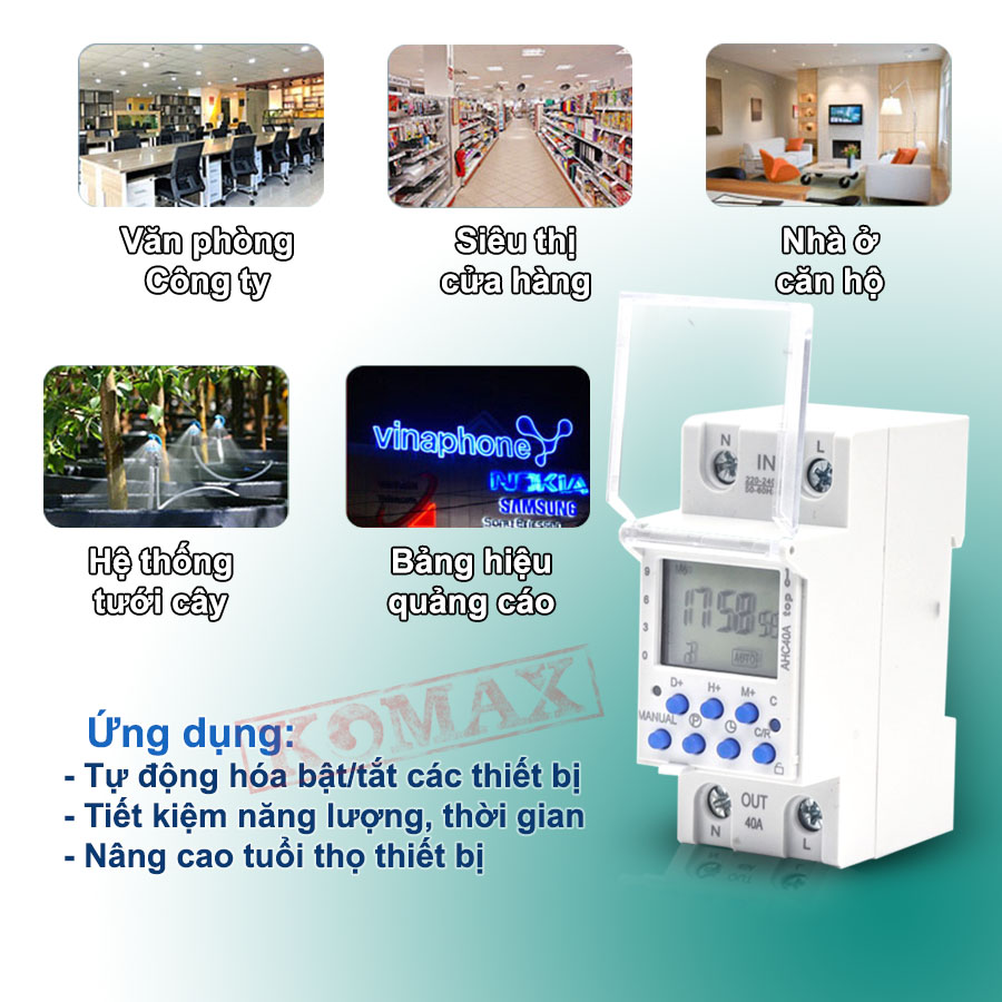 Timer Komax AHC40A Top tối ưu hóa chi phí điện và nhân công tự động.