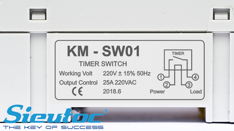 Timer hẹn giờ công nghiệp KM-SW01 nhìn từ bên hông