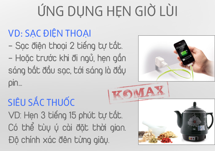 ổ cắm hẹn giờ ETG-2A với ứng dụng sạc điện thoại