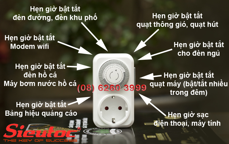 Các chức năng chính của ổ cằm hẹn giờ TG-30M