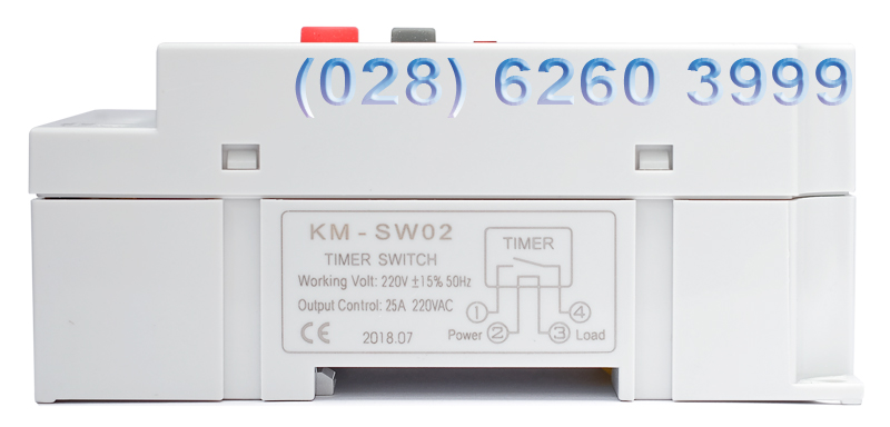 Mặt bên của timer hẹn giờ công nghiệp KM-S02