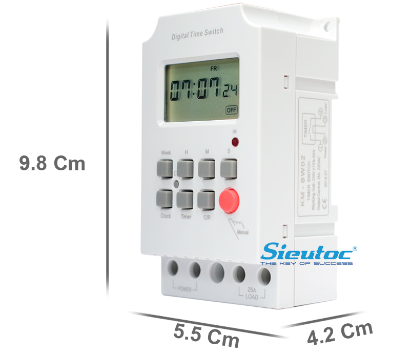 Kích thước của timer công suất lớn KM-SW02