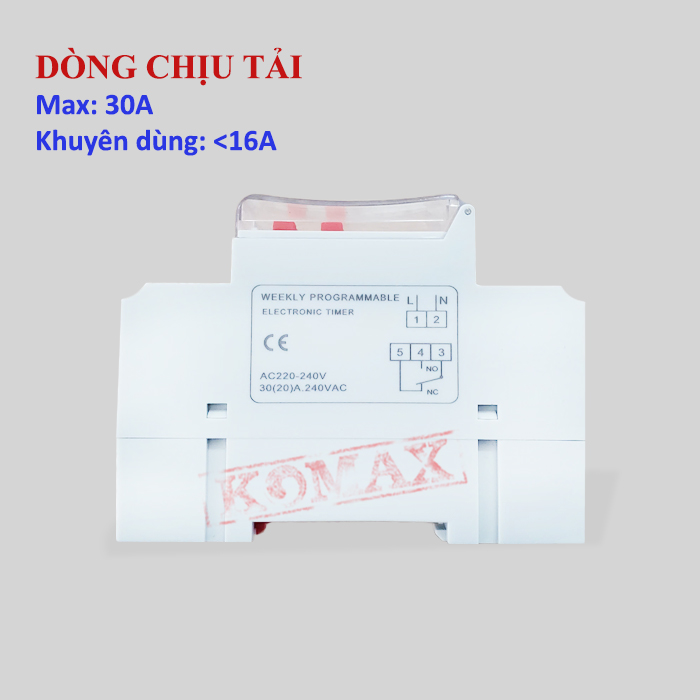 Công tắc hẹn giờ điện tử lập trình THC30S hẹn giờ công suất lớn 30A